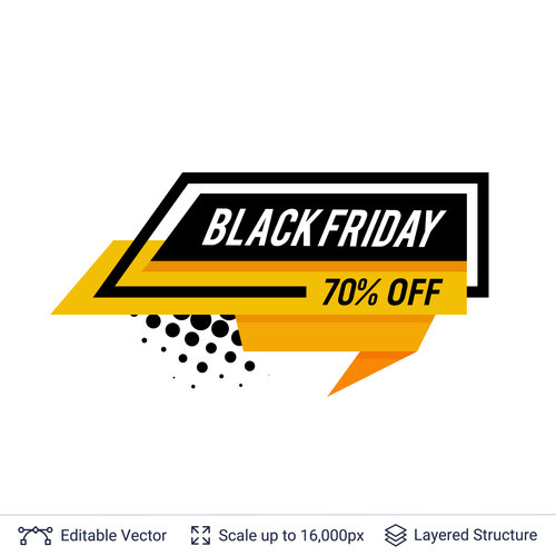 Black Friday sale shopping vector labels 05