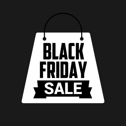 Black Friday sale with bag vector