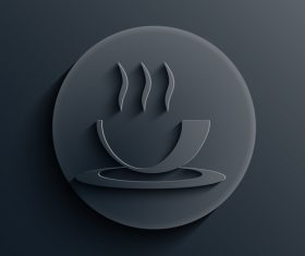 Black coffee cup background vector