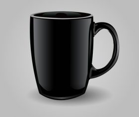 Black coffee cup template vector