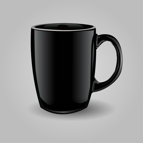 Black coffee cup template vector