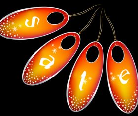 Black sale background with tags vector