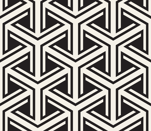 Black with white geometric abstract pattern vector 10