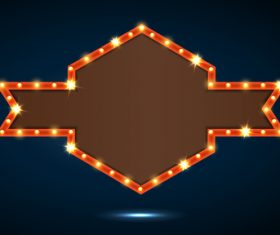 Blank neon billboard frame vectors 06