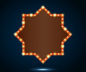 Blank neon billboard frame vectors 08