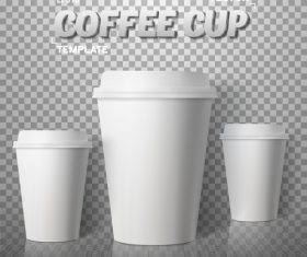 Blank white coffee paper cup vectors material