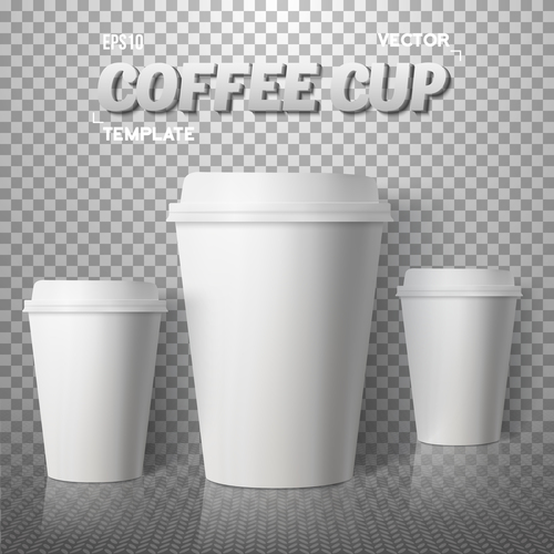 Blank white coffee paper cup vectors material