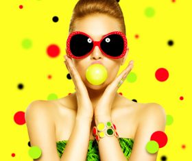 Blowing Bubble Gum people Stock Photo 01