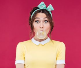 Blowing Bubble Gum people Stock Photo 02