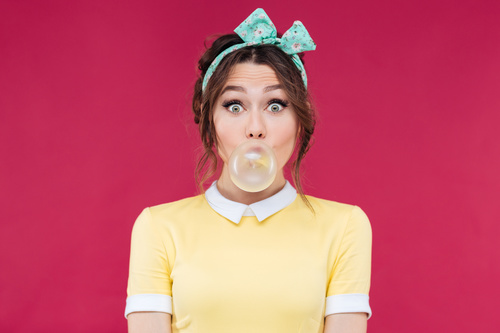 Blowing Bubble Gum people Stock Photo 02