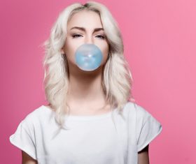 Blowing Bubble Gum people Stock Photo 03