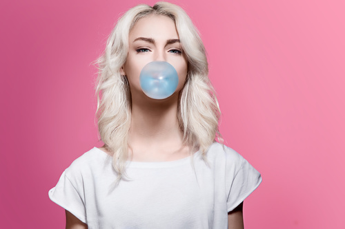 Blowing Bubble Gum people Stock Photo 03