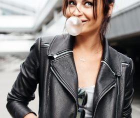 Blowing Bubble Gum people Stock Photo 04