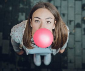 Blowing Bubble Gum people Stock Photo 05