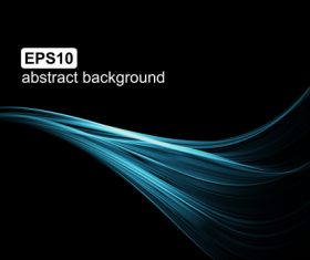 Blue 3D wave with black background vector