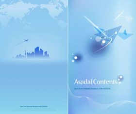 Blue corporate leaflet vector