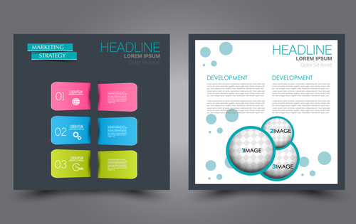 Brochure cover with modern design vector 02