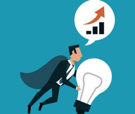 Businessmen team with Internet office vector material 06