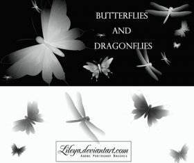 Butterflies and Dragonflies Photoshop Brushes