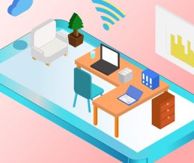 Cartoon business office furnishings vector