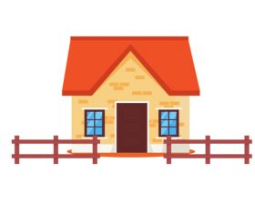 Cartoon colorful rural house vector