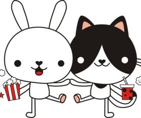 Cartoon cute animal vector pattern