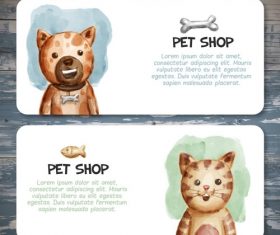 Cartoon hand drawn pet shop promotional card banner vector