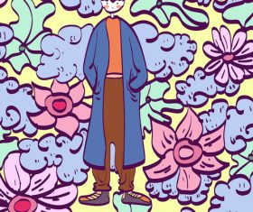 Cartoon handsome boy vector illustration