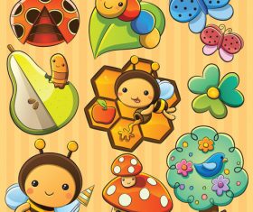 Cartoon insect vector material