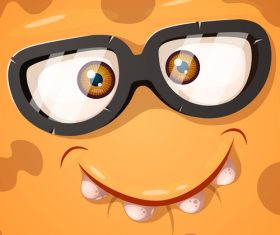 Cartoon monster face background vector 02