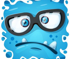 Cartoon monster face background vector 03