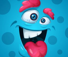 Cartoon monster face background vector 04
