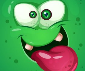 Cartoon monster face background vector 06
