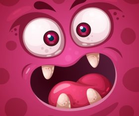 Cartoon monster face background vector 07