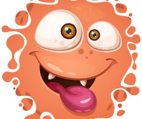 Cartoon monster face background vector 08