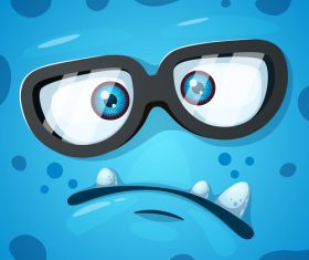 Cartoon monster face background vector 09