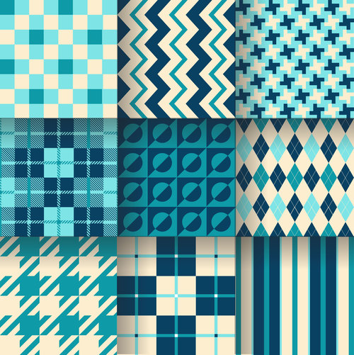 Checkered seamless pattern design vectors set 01