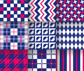 Checkered seamless pattern design vectors set 02