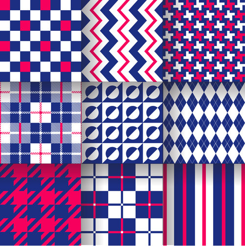 Checkered seamless pattern design vectors set 02