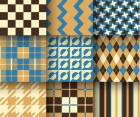 Checkered seamless pattern design vectors set 03
