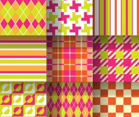 Checkered seamless pattern design vectors set 04