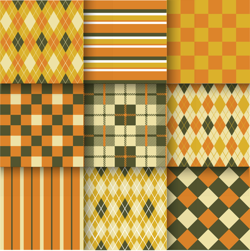 Checkered seamless pattern design vectors set 06