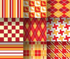 Checkered seamless pattern design vectors set 07