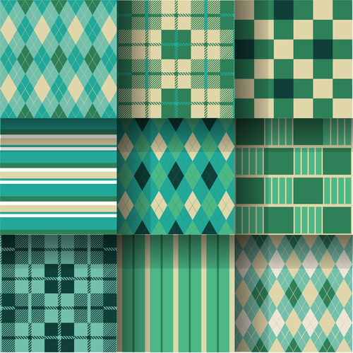 Checkered seamless pattern design vectors set 08