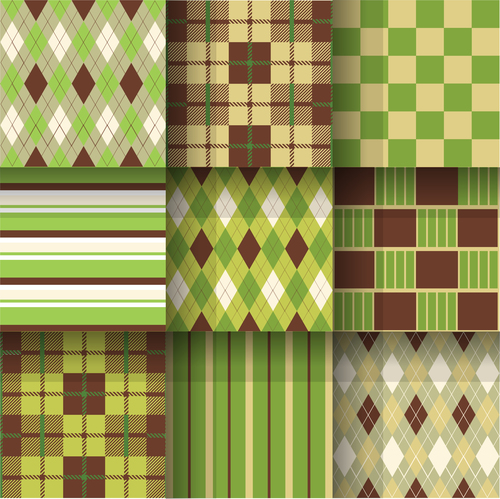 Checkered seamless pattern design vectors set 10