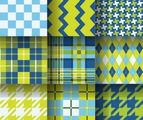 Checkered seamless pattern design vectors set 12