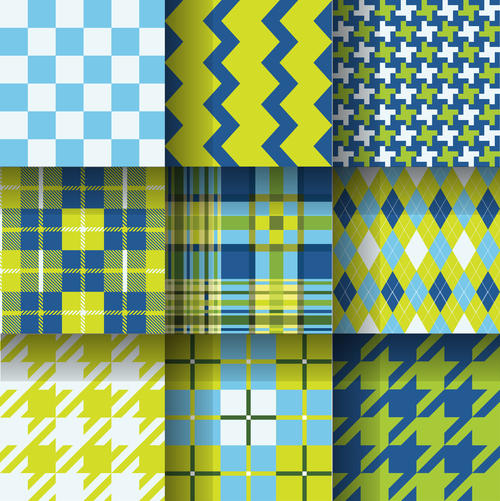 Checkered seamless pattern design vectors set 12