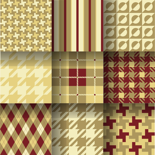 Checkered seamless pattern design vectors set 13