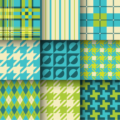 Checkered seamless pattern design vectors set 17