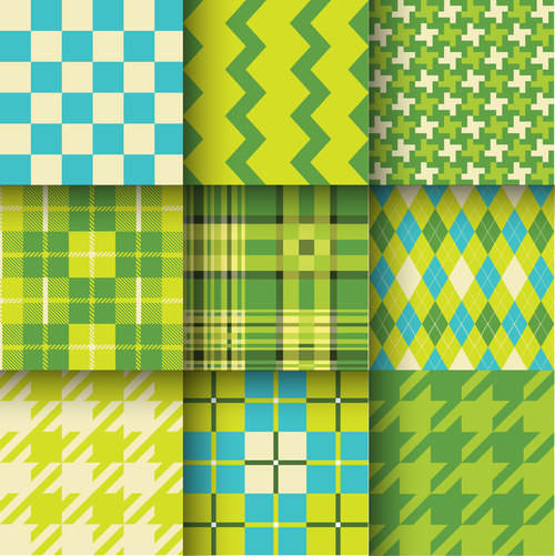 Checkered seamless pattern design vectors set 18